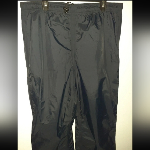 Men's New Sz LT L.L. BEAN Nylon Black WATERPROOF RIPSTOP Cinch-Drawstring Pants - Picture 3 of 10